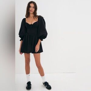 For Love & Lemons Ruth Mini Dress in Black Size XXS